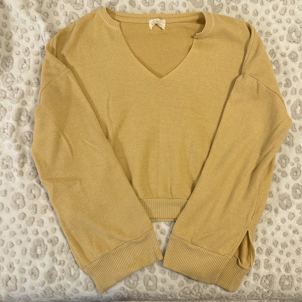 Project Social T Yellow V Neck Sweater